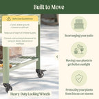 Rolling Elevated Raised Garden Beds, 3' x 8' Outdoor Planters Boxes with Legs & Storage Rack for Patio, 2000+ Lbs Weight Capacity, Raised Beds for Gardening Herbs Flowers, Olive Green - Image 4