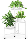 3 Tier Metal Corner Plant Stand Indoor Outdoor, 10 Inch Wide Tray, White by ZOXILEN