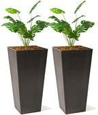 XBrand 28-Inch Tapered Indoor and Outdoor, Set of 2, Black Planter by XBrandHomeGarden