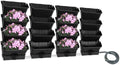 Wall-Mounted Vertical Garden Planter Set – 24 Self-Watering Planters with Drainage Pipe, Stackable Wall Planters for Indoor & Outdoor Use (Black, 16PCS) by Okasiki