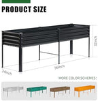 Land Guard Galvanized Raised Garden Bed with Legs, 96×24×32in Raised Garden Beds Outdoor with Drainage Holes, Planter Boxes Outdoor for Backyard, Patio, Balcony, 1200lb Capacity, Gray - Image 2