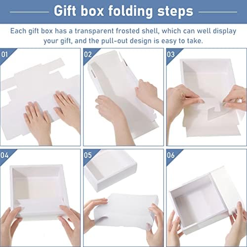 Roowest 50 Sets Gift Boxes Kraft with Tags, 6.5 x 6.5 x 2 Inch, White - Image 3
