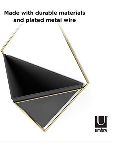 Umbra Trigg Wall Display, Large Geometric Planter Vessel, Black/Brass - Image 5