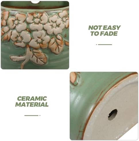 Abaodam Wall Mounted Ceramic Planter, Hanging Flower Pot for Indoor Succulent and Cacti, Vertical Wall Hanging Planters for Home Balcony Decor, Ceramic Flowerpot for Plants and Office - Image 4