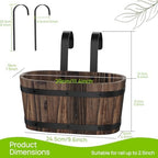 2Pack Wood Fence planters Window boxes planters Railing planter box porch - Image 5