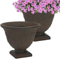 Sunnydaze Darcy 16'' Large Round Plant Pot, 2pk, Rust by SunnydazeDecor