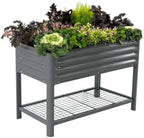 Vego garden Elevated Raised Garden Bed, 2' x 4' Outdoor Planters Boxes with Legs & Storage Rack for Patio, 700 Lbs Weight Capacity, Raised Beds for Gardening Herbs Vegetables, Modern Gray by Unknown