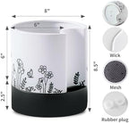 Nihow Self Watering Pots for Indoor Plants,8 Inch,White,Hand Painting - Image 2