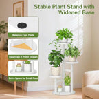 iDavosic.ly 3 Tier Wood Plant Stand Indoor Outdoor Corner Tall Shelf, White - Image 6