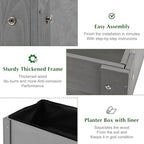 SoliWood Set of 2 Raised Garden Bed with Legs, 31x16x31'', Outdoor Wood Elevated Planter Box, Grey Cedar, Thick Legs, w/Liner - Image 4