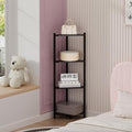 Wisuce Bamboo Small Corner Shelf Stand, 4-Tier Black Corner Bookshelf by Wisuce