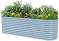 32" Extra Tall Raised Garden Bed Kits, 4 x 8 x 2.7ft Raised Planter Box Outdoor, 2.5 x 9.5 x 2.7ft Deep Root 10 in 1 Modular Metal Raised Beds for Gardening Vegetables Flowers Fruits - Sky Blue by Unknown