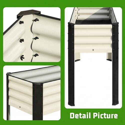 SnugNiture Raised Garden Bed with Legs, 48×18×32in, 2 Pack, White - Image 5
