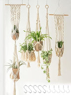 5 Pack Macrame Plant Hangers Hanging Planter, Cotton Rope Hanging Plant Holders Decorative Flower Pots Indoor Outdoor Boho Home Decor (5 Size and 10 Hooks) by WXS-CHALL