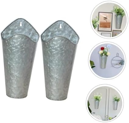 2pcs Iron Wall Mounted Flower Pots for Indoor Outdoor Garden, Galvanized Metal Round Hanging Planters, Home Patio Plant Holders Organizer - Image 7