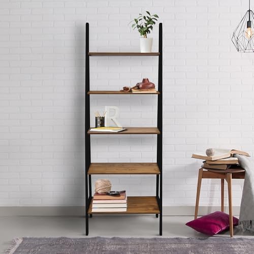 Casual Home 100% Solid Wood 5-Shelf Ladder Bookcase, Standard, 72" H, Two-Tone - Image 2