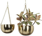 deco 79 Metal Wall Planter, Set of 2 Planter 5", 6" H, Gold by Unknown