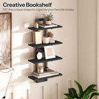 HOOBRO Floating Shelves, 15 Inch Wall Shelf Set of 2, Wall Mounted Storage Shelves 2-Tier, Hanging Bathroom Shelves, for Living Room, Bedroom, Bathroom, Kitchen, Black BK32BJ01 - Image 5
