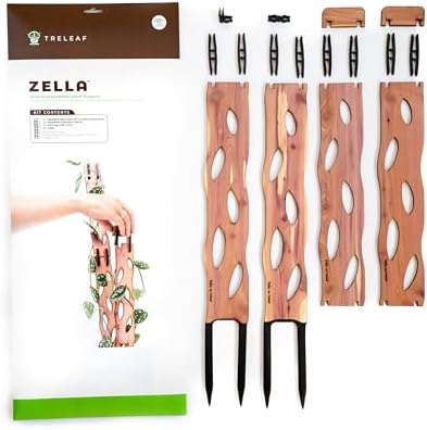 Treleaf Zella Grande Starter Kit – Wooden Extendable Plant Trellis for Indoor Climbing Houseplants – Modular Plant Support with 2 Bases + 2 Extensions - Moss Pole Alternative - Image 3