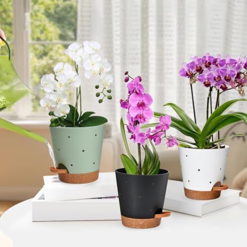 Orchid Pot, 6 Inch Orchid Pots with Holes, 6 Pack Self Watering Plant Pots - Image 5