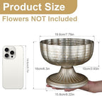 Retro Silver Vases for Centerpieces Set of 8 Silver Metal Vases for Flowers Decorative Pedestal Bowl for Table Centerpieces Floral Arrangments on Housewarming Wedding Party - Image 4