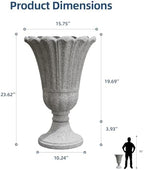 24"Tall Urn Planters for Outdoor Plants, Urns and Pedestal Set of 2 - Image 2