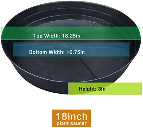 LWALRS Plant Saucer 18 Inch, Extra Large Planter Saucer 4 Pack, Plastic Plant Saucers for Indoors and Outdoors, Plant Pot Saucers, Drainage Tray for 16, 17, 18 in Planters - Image 2