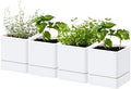 D'vine Dev 4-Pack Plastic Herb Planter Pots, 4 in, White, 76-Y-A4-1 by DvineDevPlanterPotsandStand