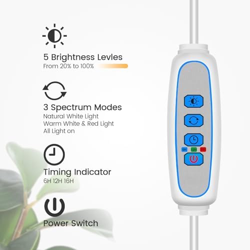 Garpsen Plant Lights Indoor, Dual-Head Full Spectrum with Stand, 168 LEDs - Image 5