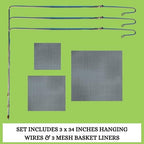 Set of 3 Strong Teak Wood Orchid Baskets for Outdoors with Hangers, 1 is 10 Inches Wide, 1 is 8 Inches, 1 is 6 Inches, for Orchids, Staghorn Ferns, Orchid Gifts - Image 3