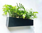 LaLaGreen Wall Planters for Outdoor (24 Inch, 4 Pack) Carbon Steel Black Metal Hanging Flower Pot for Succulents, Wall Mount Rectangular Window Sill Box Fence Floating Garden Shelf Deck Indoor Decor - Image 2