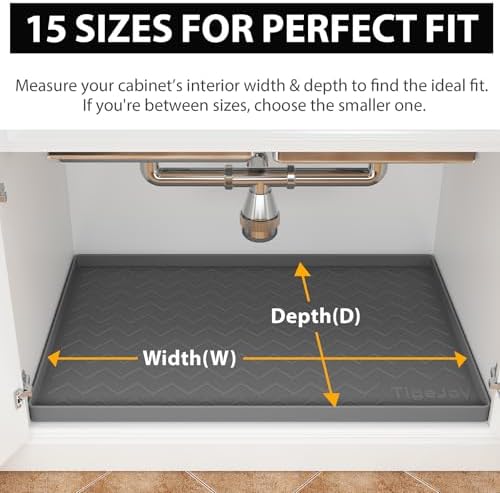 TigeJoy Under Sink Mats for Kitchen Waterproof 37" x 22", Cabinet Liner - Image 7