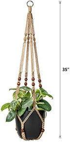 Mkono Macrame Plant Hanger Indoor and Fake Hanging Plant with Pot, Artificial Plants for Home Decor Indoor - Image 5