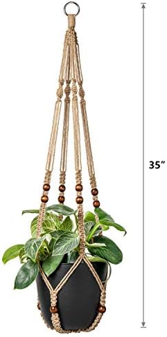 Mkono Macrame Plant Hanger Indoor and Fake Hanging Plant with Pot, Artificial Plants for Home Decor Indoor - Image 5