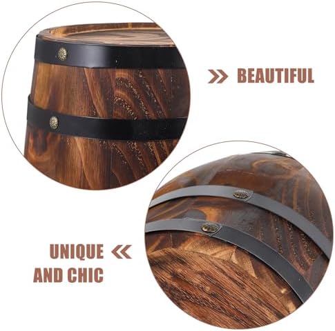 Oak Barrel Planter, Wooden Flower Pot, Rustic Plant Container, 27.00X21.00X21.00cm/10.61X8.25X8, Indoor Outdoor Usage, Durable Handmade Decor - Image 6