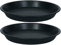 2 Pack of 18 19 inch Plant Saucer, Large Deep Plastic Flower Planter Saucers and Drip Trays for Indoors Outdoors, Heavy Durable Plant Plate Water Catcher, Tray for Planter 15-19" (18", Black) by Unknown