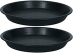 2 Pack of 18 19 inch Plant Saucer, Large Deep Plastic Flower Planter Saucers and Drip Trays for Indoors Outdoors, Heavy Durable Plant Plate Water Catcher, Tray for Planter 15-19" (18", Black) by Unknown