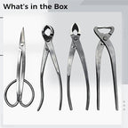 4 Pcs Bonsai Tool Kit, Carbon Steel, Includes Cutters & Scissors, Perfect for Beginners, 8.3 in/7.7 in - Image 2