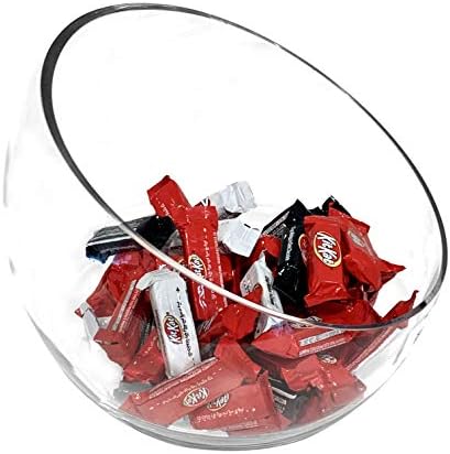 WGV Slant Cut Bowl Glass Vase, Width 11", Height 9.5", Clear Terrarium, Candy Dish, Fruit Jar, Floral Container for Wedding Party Event, Home Office Decor, 1 Piece - Image 6