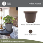 The HC Companies Prima Round Planter Pot, 10 Inch, Cappuccino, 2-Pack - Image 2