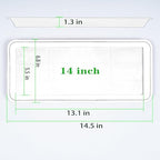 VUWEZ 6 Pack of Plastic Plant Tray Saucer Rectangular 14 inch, Plant Trays Saucers for Indoors Outdoor, Plant Water Drip Tray for Flower Pot Planter, Windowsill Plant Tray (6.8 X 14.5'', Brown) - Image 2