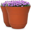 Headwind Traverse Planters – 12" 2 Pack Plastic Plant Pot in Tango Orange - Indoor & Outdoor Pots for Plants with Drainage - Decorative Plant Pot, Flower Pots Outdoor for Garden by Robert Allen by Headwind