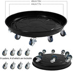 Rolling Plant Caddy Dolly with Wheels, 18" Heavy Duty Plant Stand on Casters for Planters, Wheeled Plant Roller Base for Indoor Outdoor Flower Pot, Black, 1 Pack - Image 3