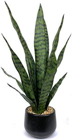 Bird Fiy Artificial Snake Plant 22.5" Faux Agave Fake Sansevieria Artificial Potted Plants for Indoor and Outdoor Home Office Décor by BirdFiy