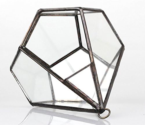 NCYP Hanging Glass Geometric Terrarium for Succulent - 6.8" x 6.8" x 8.6" Indoor Teardrop Shape Plants Planter, Tabletop Decorative Centerpiece, Black Container, Opening, Handmade (No Plants) - Image 4
