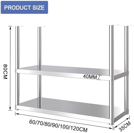 Ceiling Mount Kitchen Shelf Industrial Storage Shelves Hanging Decorative Display Rack, Floating Pot Pan Storage Shelf Metal Stand for Plant Flower, Wine Bottle Holder (Size : 70x35x80cm) - Image 2