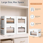 DIMJ Storage Bins with Lids - 6 Pack Large Fabric Closet Organizer with Window & Handles, Collapsible Decorative Storage Boxes for Shelves Under Bed, Books Clothes Blankets Sweaters Organization - Image 6