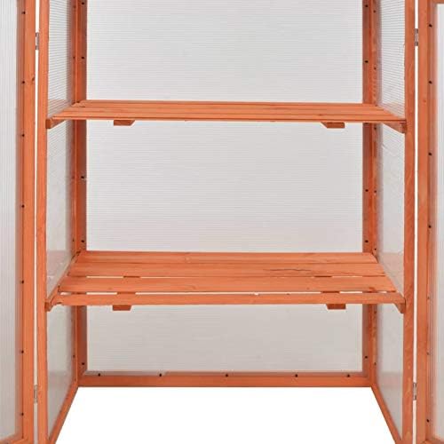 Greenhouse Garden Portable Mini Greenhouse Cabinet, Raised Flower Planter Shelf Protection for Outdoor and Indoor Wood 29.5"x18.5"x42.9" - Image 5