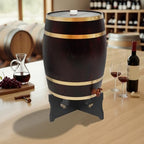 Wine Barrel, 7.93 Gal Wooden Whiskey Barrel with Stand & Spigot – Premium Pine Wood Liquor Dispenser for Home Brewing, Aging, Decor, Bourbon Barrel Style (Vintage Color, 30L) - Image 2