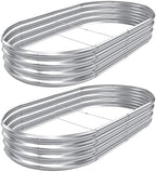 AHEONLAR 2pack 8×4×1ft Raised Garden Bed，Outdoor Galvanized Planter Boxes, Oval Large Metal Raised Garden Beds for Vegetables by garden